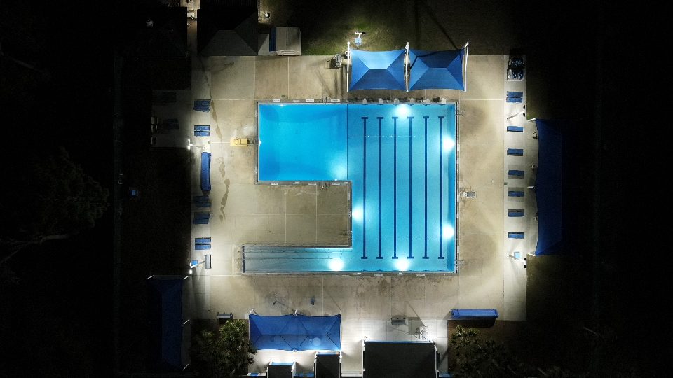 Commercial pool resurfacing, retile and lighting upgrade in Central Florida